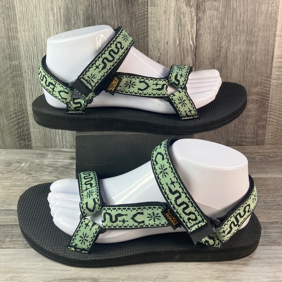 Teva Shoes - Teva Original Universal Green Black Geometric Sandals 1003987 Womens 9 Mens 7